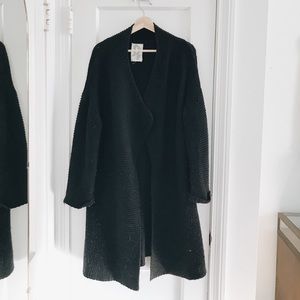 Sadie & Sage Oversized Black Knit Duster